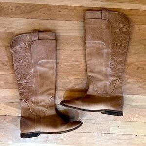 Frye Paige Tall Riding Boots Women's Size 6 B Brown Distressed Leather Knee High